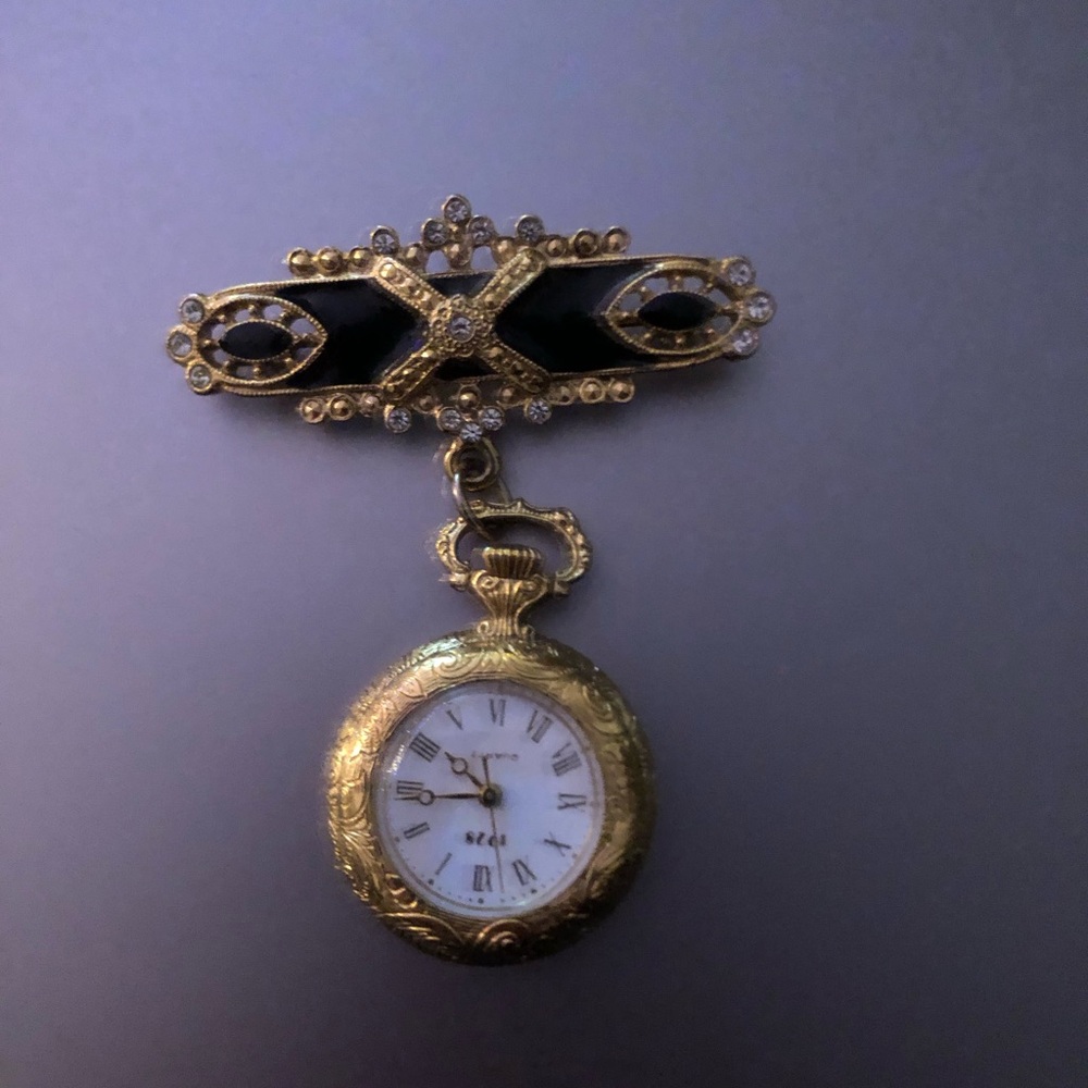 Vintage Clock Brooch